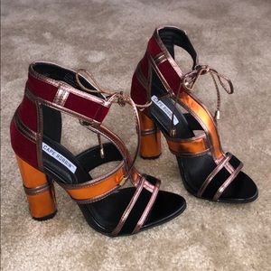 Colorblock Lace Up Sandals